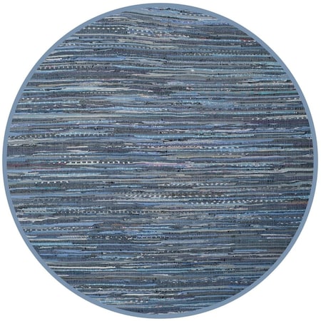 Safavieh Rag Rug Round Area Rug, Blue and Multicolor - 6 x 6 ft. RAR127B-6R